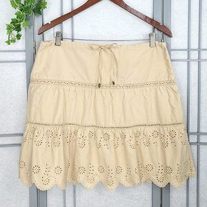 American Eagle Cotton Eyelet Tier Scallop Skirt 12